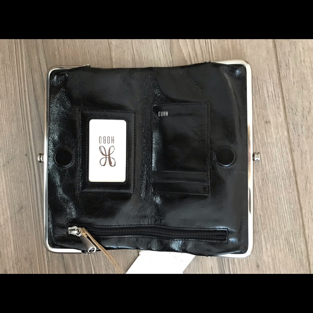 NWT HOBO Lauren Double Clasp Wallet BLACK - Picture 2 of 5